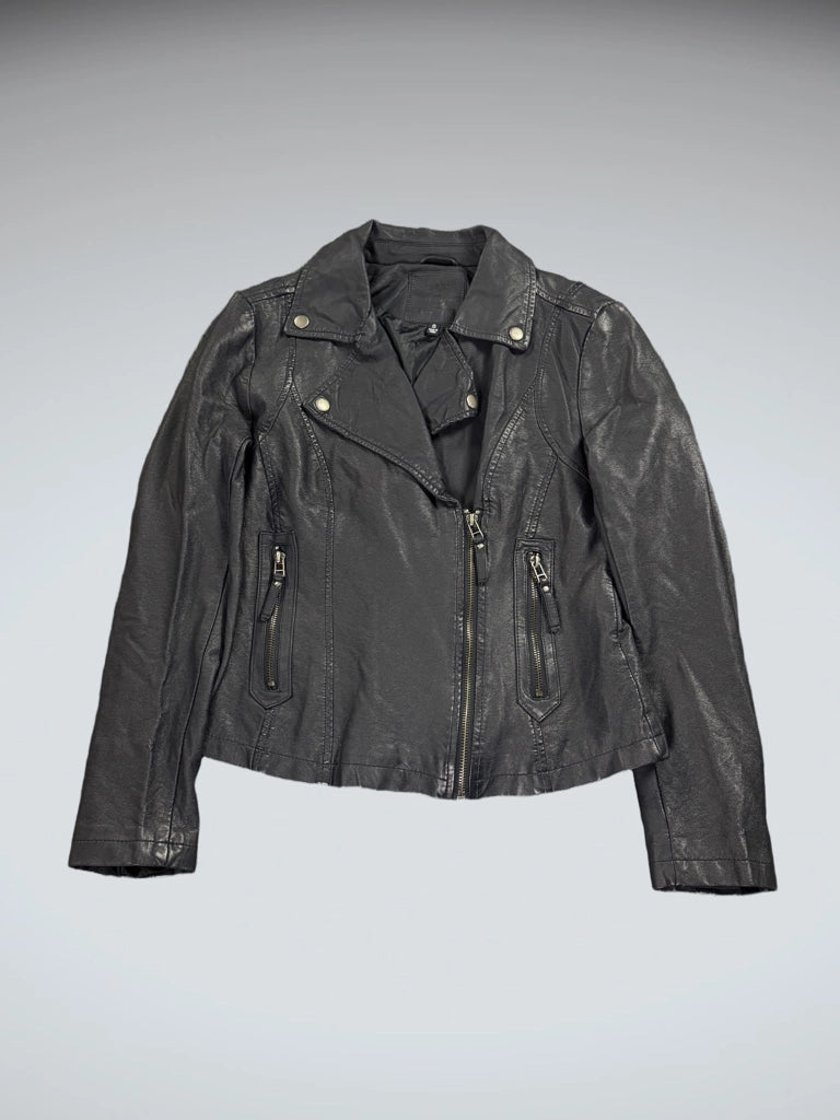 Max Studio Black Faux Leather Jacket Women (S)
