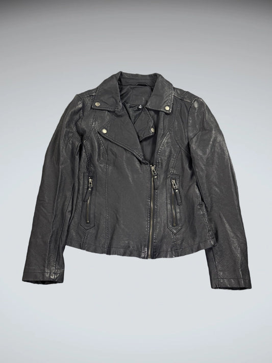 Max Studio Black Faux Leather Jacket Women (S)