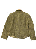 Vintage Green Wool-Blend Blazer with Suede Collar (L)