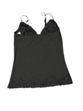 Delicates Black Lace Trim Vintage Top (L)