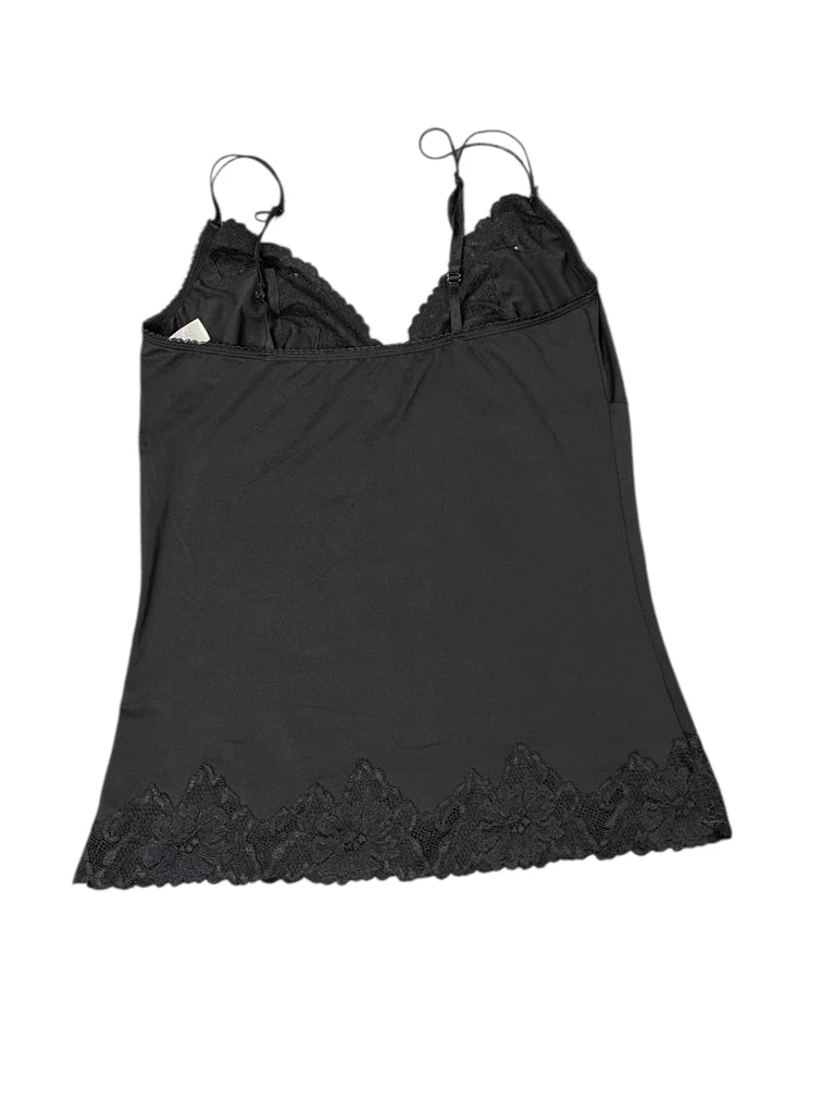 Delicates Black Lace Trim Vintage Top (L)