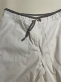 Minimalist White Nylon Track Pants Grey Drawstring Nike Retro (M)