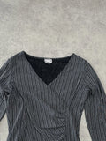 grey striped top