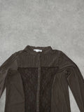 brown lace blouse