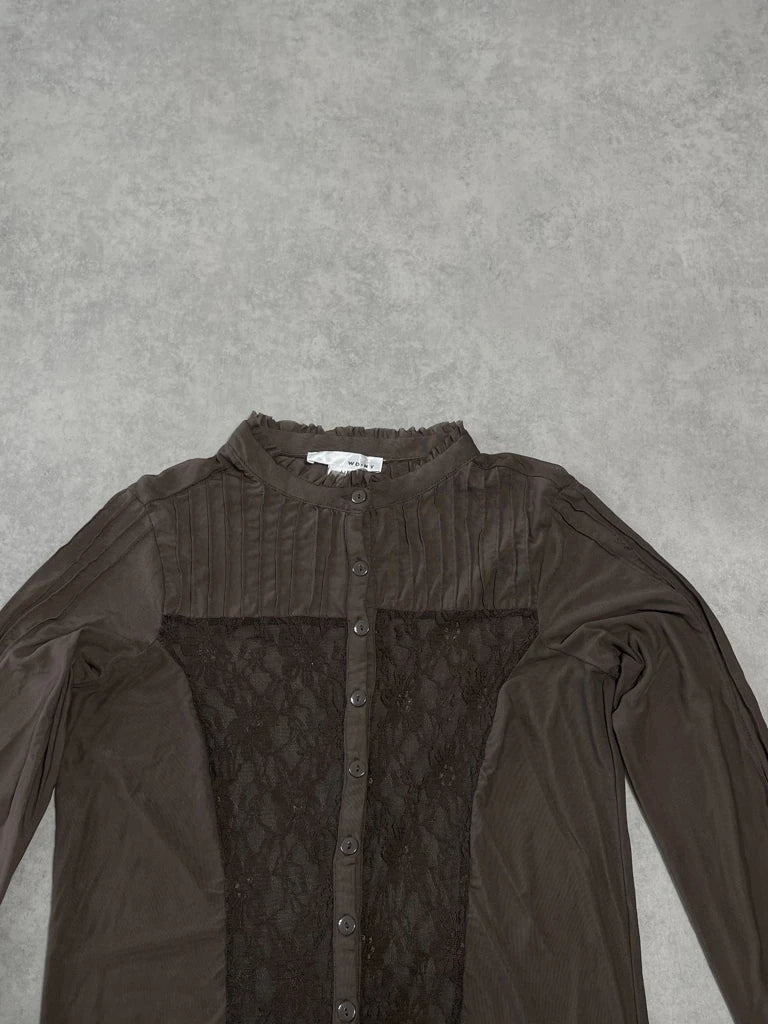 brown lace blouse