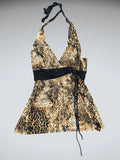 Leopard Wrap Halterneck (S)