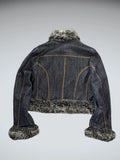 Ultima Faux Fur Collar Denim Jacket Women (S)