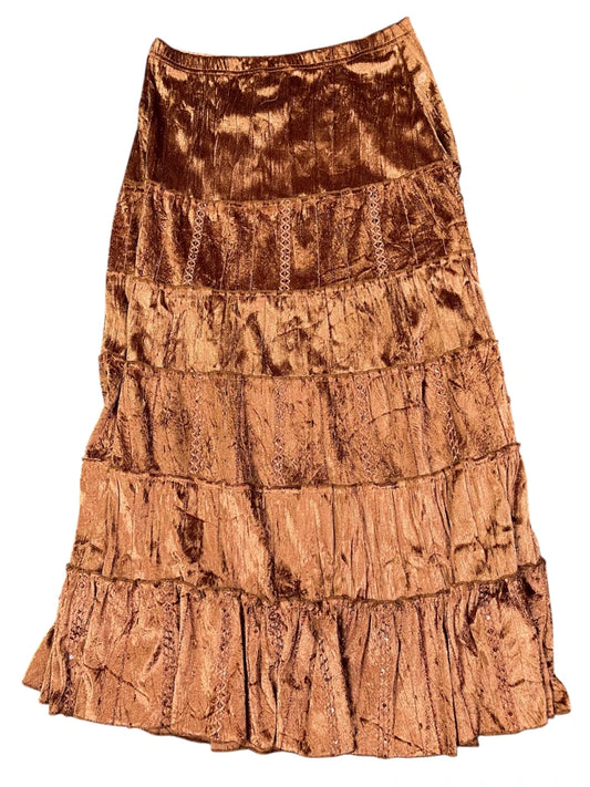 Shimmering bronze midi skirt by Lauri (M)