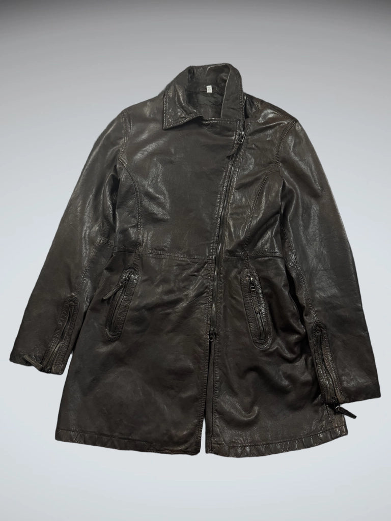 Brown Vintage Leather Coat (M)