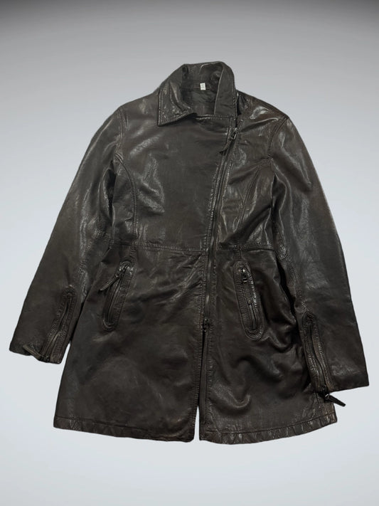 Brown Vintage Leather Coat (M)