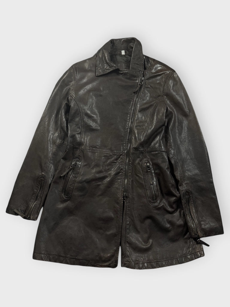 Brown Vintage Leather Coat (M)