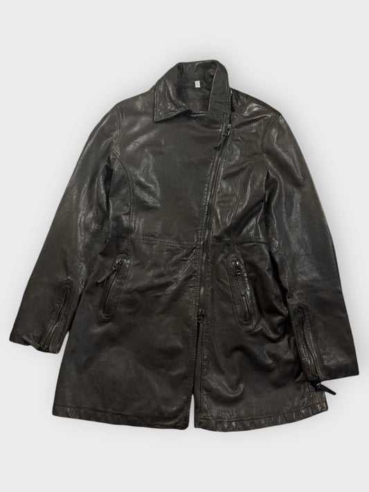 Brown Vintage Leather Coat (M)