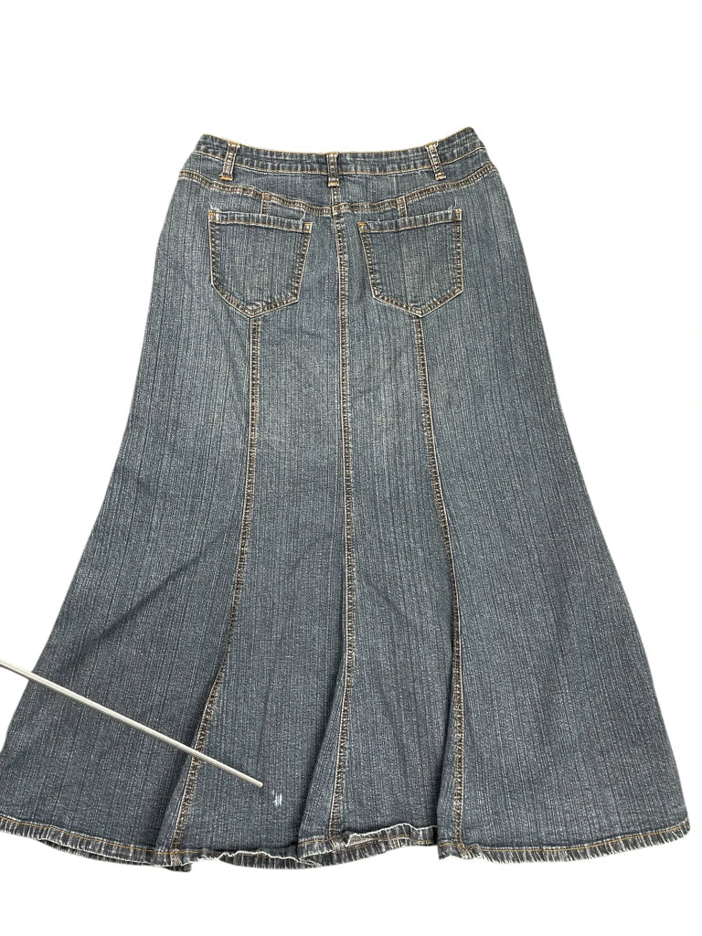St. John’s Bay Blue Denim Midi Skirt (S)