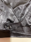 Edgy Cropped U-Neck Vest Gray Faux Leather Grunge Chic (S)