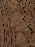 Chocolate Chiffon Ruffle Top (L)