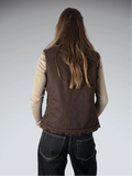 Vintage Brown 2 sided Faux Fur Vest Women (M)
