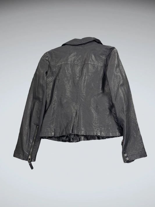 Max Studio Black Faux Leather Jacket Women (S)