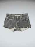 Low Rise Flare Grey Denim Hotpants (S)