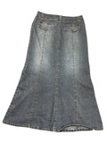 Contrast Blue Denim Maxi Skirt (M)