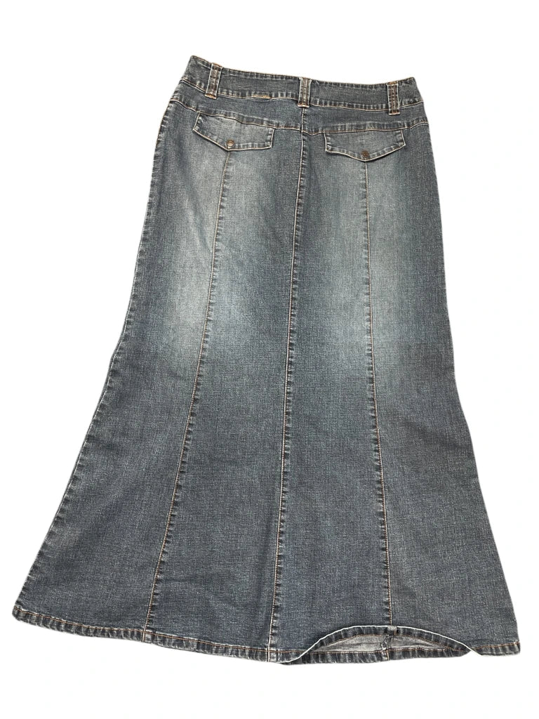 Contrast Blue Denim Maxi Skirt (M)