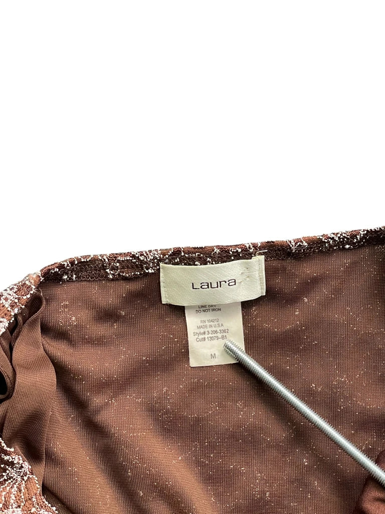 Brown Shimmer Lace Overlay Top (M)