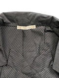 Black Pinstripe Fitted Vest Top with Statement Buttons (S)