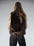 Vintage Brown 2 sided Faux Fur Vest Women (M)