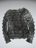Crinkled Texture Black Tank (S)
