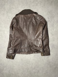 brown leather jacket