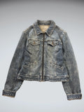 Vintage Blue Denim Zip Jacket Women (M)