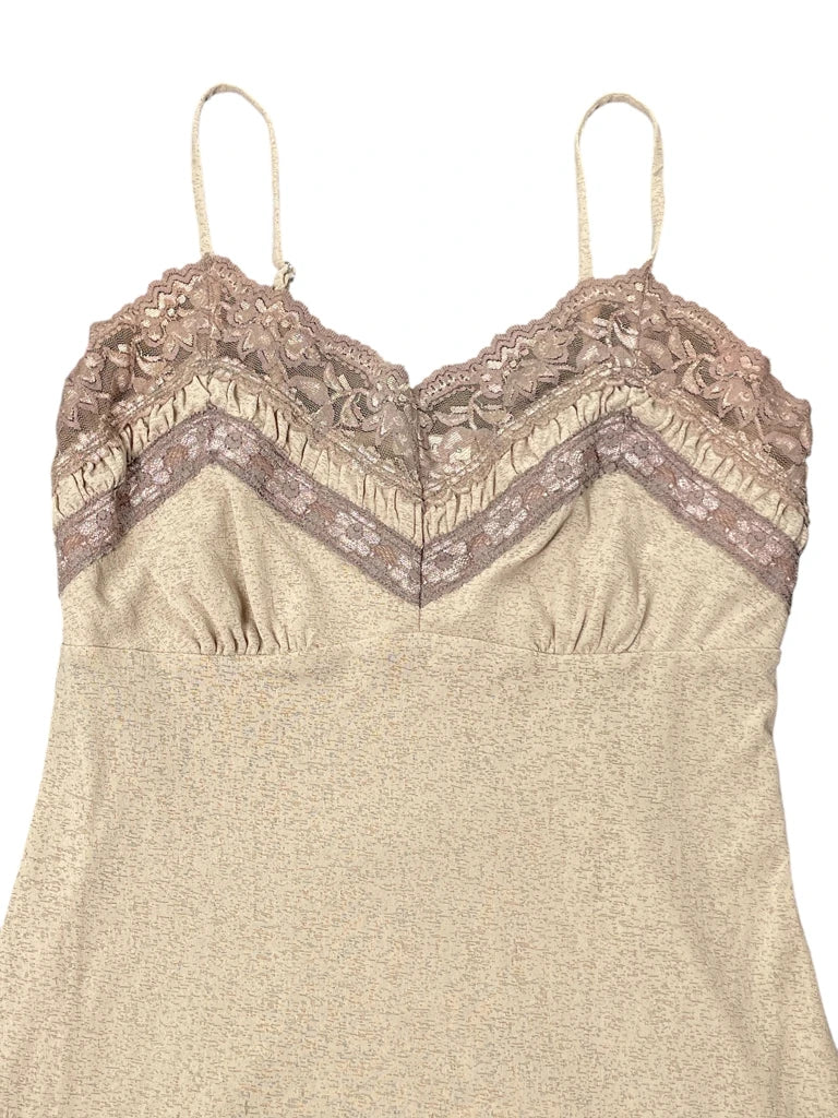 Beige Satin Sleep Top (S)