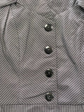 Black Pinstripe Fitted Vest Top with Statement Buttons (S)