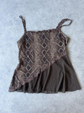 Snake print y2k brown top