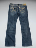 Dark Wash Bootcut Jeans with Signature Embroidery (XL)