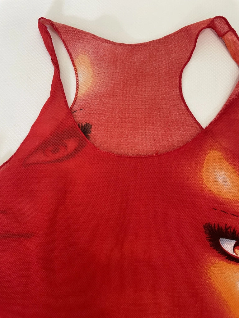 Red Graphic Spaghetti Strap Top (XS)