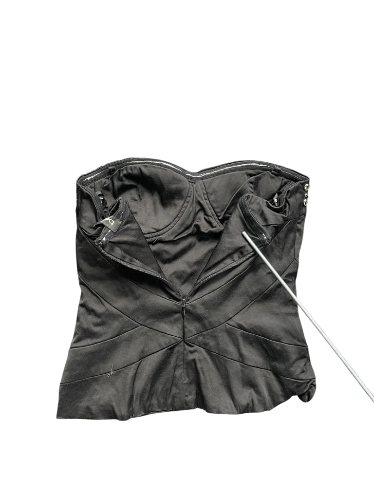 Black Studded Strapless Corset Top (S)