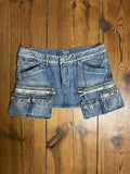 Blue Denim Skirt with Bags