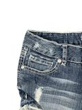 Amethyst Distressed Cutoff Denim Hotpants (S)