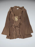 Cato Brown Elegant Dress Top (M)
