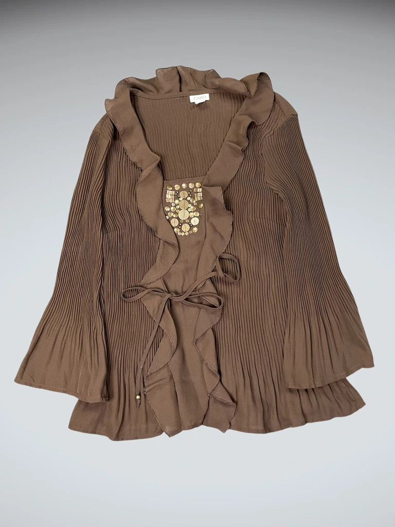 Cato Brown Elegant Dress Top (M)