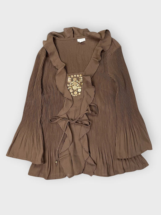 Cato Brown Elegant Dress Top (M)