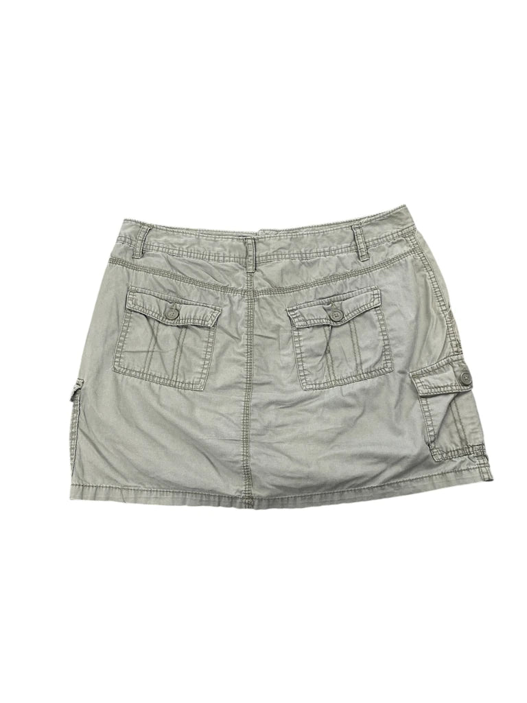 Grey Cargo Cotton Mini Skirt (L)