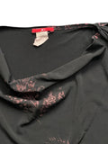 Black Japanese Floral Drape Top (S)