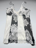 Black and White Paisley Lace Trim Cami Top (S)