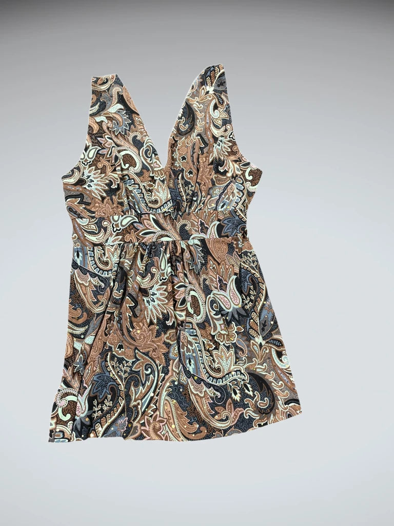 Midnight Paisley Wrap Top (S)
