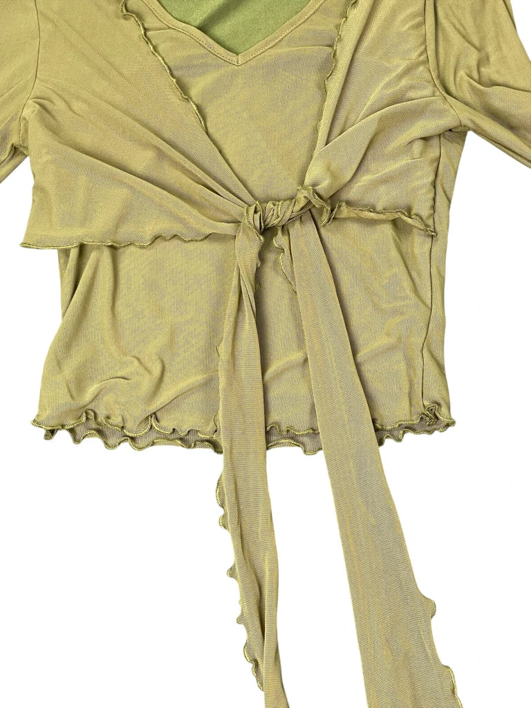 Green Simple V-Cut Top (S)