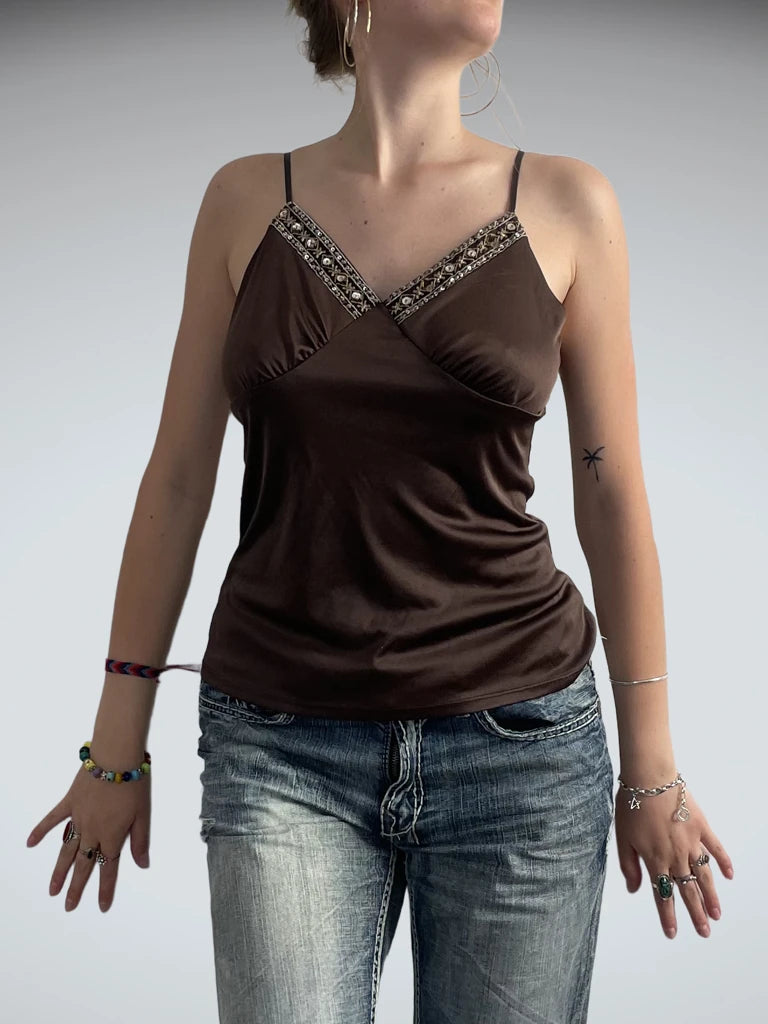 sugar bronze – beaded cami (M)