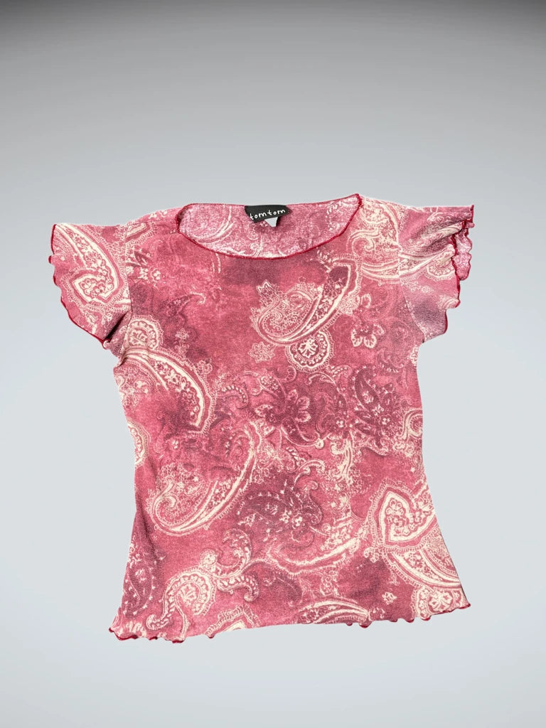 Boho Paisley Mesh Top (M)