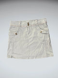 Grey Utility Style Chino Skirt with Button Flap Pockets (S)