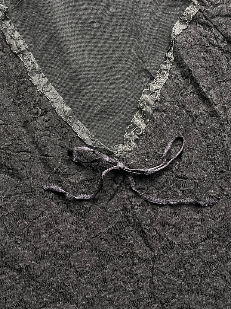 Black Lace Bow Detail Top (S)